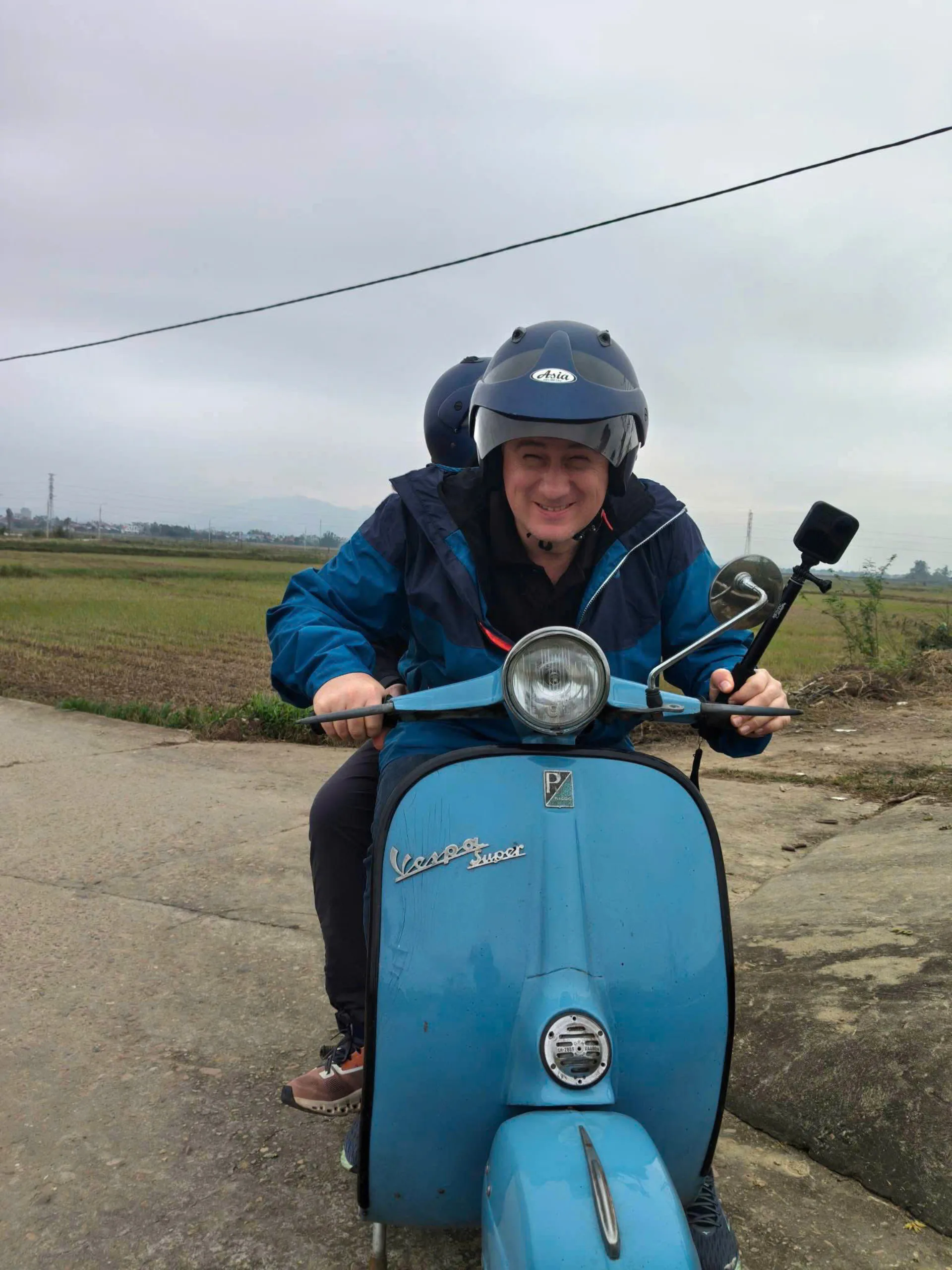 Riding Vespa countryside Vietnam Hai Van Pass tour