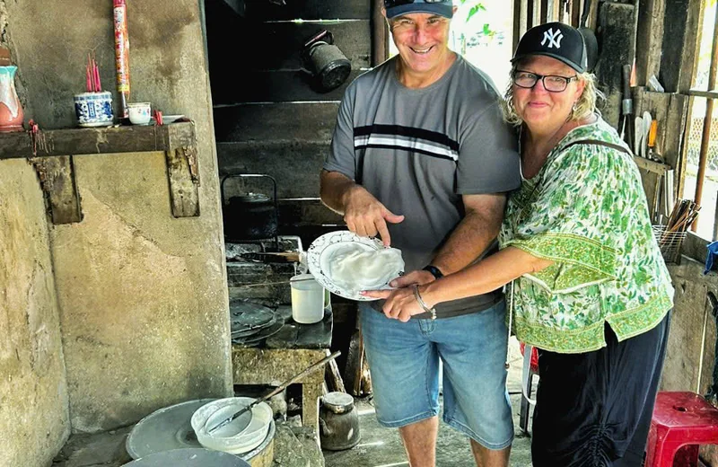 Rice paper making traditional village Hoi An