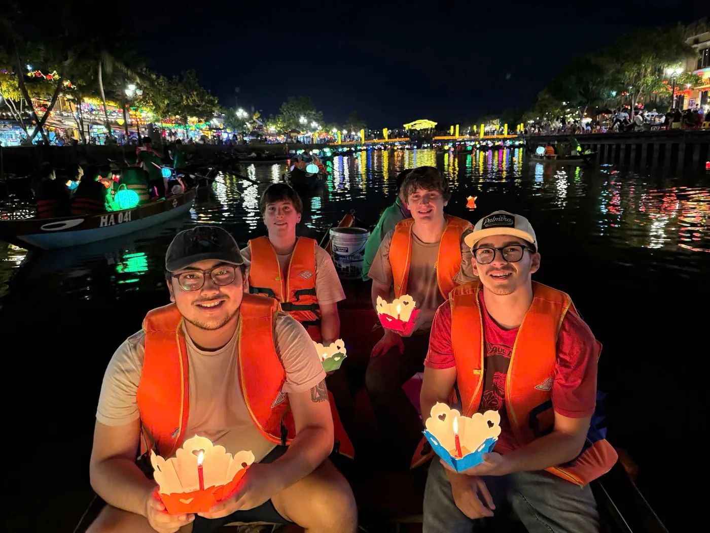 Lantern boat Hoai River night Hoi An DDTravel