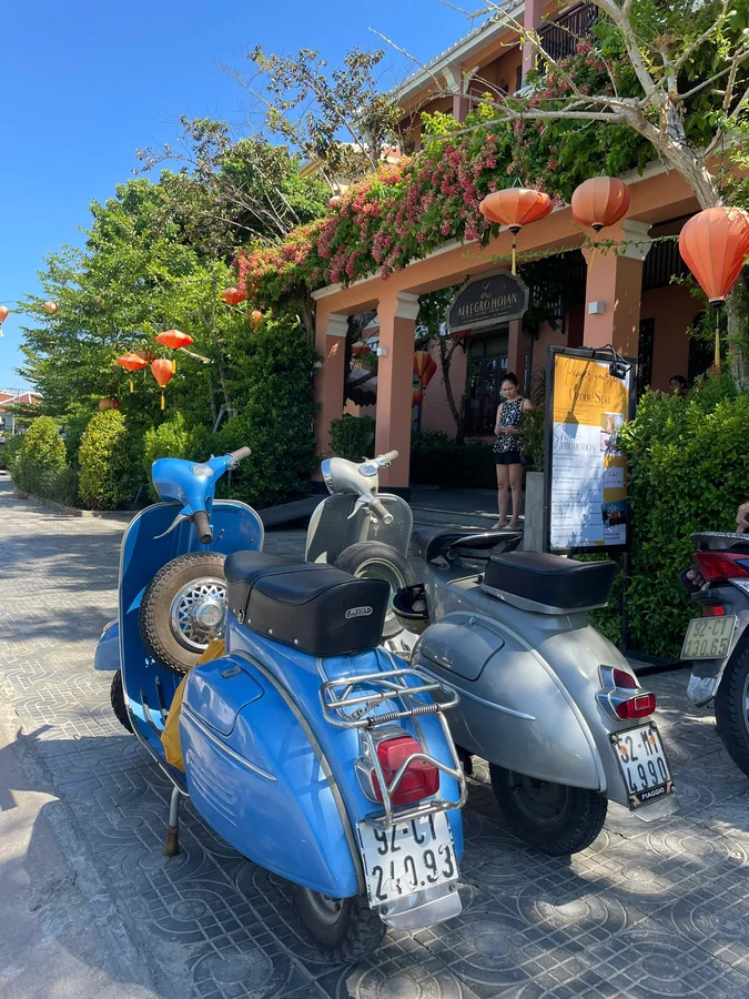 Vintage Vespa scooters Hoi An Old Town lanterns DDTravel